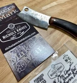 Nic Nichols Mini Cleaver Makers Mark Bourbon Handles Limited Edition -Helle Shop nicholas nichols nic nichols mini cleaver makers mark bourbon handles limited edition 41987265167572