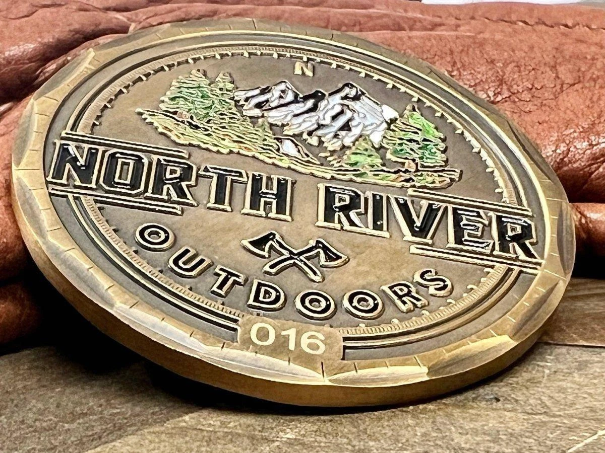 Custom Antique Bronze Challenge Coin By NORTH RIVER OUTDOORS - Limited Run - Serialized 1 Custom Antique Bronze Challenge Coin By NORTH RIVER OUTDOORS - Limited Run - Serialized