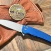 Pro-Tech 5301-BLUE Malibu Manual Flipper Knife 3.30" MagnaCut Stonewashed Wharncliffe Blue Handles
