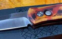 Pro-Tech 921-DF1 Godfather Auto Del Fuego Custom Knife (4") -Helle Shop protech knives pro tech 921 df1 godfather auto del fuego custom knife 4 39393710637268