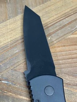 Pro-Tech Emerson E7T Operator Tritium Button Tanto Knife (3.25" Black) -Helle Shop protech knives pro tech emerson e7t operator tritium button tanto knife 3 25 black 39393713815764