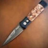 Pro-Tech Godson Custom 706-DAM-Ladder Automatic Knife Black (3.15") Damascus