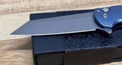 Pro-Tech Malibu 5241 Blue Titanium Custom Reverse Tanto Flipper -Helle Shop protech knives pro tech malibu 5241 blue titanium custom reverse tanto flipper 41987231056084