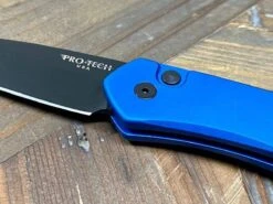 Pro-Tech Newport 3407-BLUE Auto Knife Black (3") (Blue Handle) -Helle Shop protech knives pro tech newport 3407 blue auto knife black 3 blue handle 39393716371668