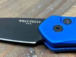 Pro-Tech Newport 3407-BLUE Auto Knife Black (3") (Blue Handle) -Helle Shop protech knives pro tech newport 3407 blue auto knife black 3 blue handle 39393716404436