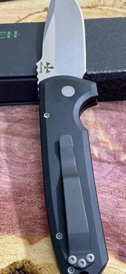 Pro-Tech Rockeye Auto Black Handle, Stonewash S35VN Blade LG301 -Helle Shop protech knives pro tech rockeye auto black handle stonewash s35vn blade lg301 41987229647060