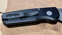 Pro-Tech Runt 5 Black Stonewash Wharncliffe 20-CV (R5101) -Helle Shop protech knives pro tech runt 5 black stonewash wharncliffe 20 cv r5101 39393716961492