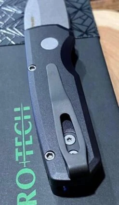 Pro-Tech Runt 5 Black Stonewash Wharncliffe 20-CV (R5101) -Helle Shop protech knives pro tech runt 5 black stonewash wharncliffe 20 cv r5101 39393717059796