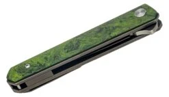 Boker Burnley Limited Edition Kwaiken Mini Flipper Knife 3.03" M390 Satin Blade, Green Carbon Fiber Titanium Handles -Helle Shop s l1600 3