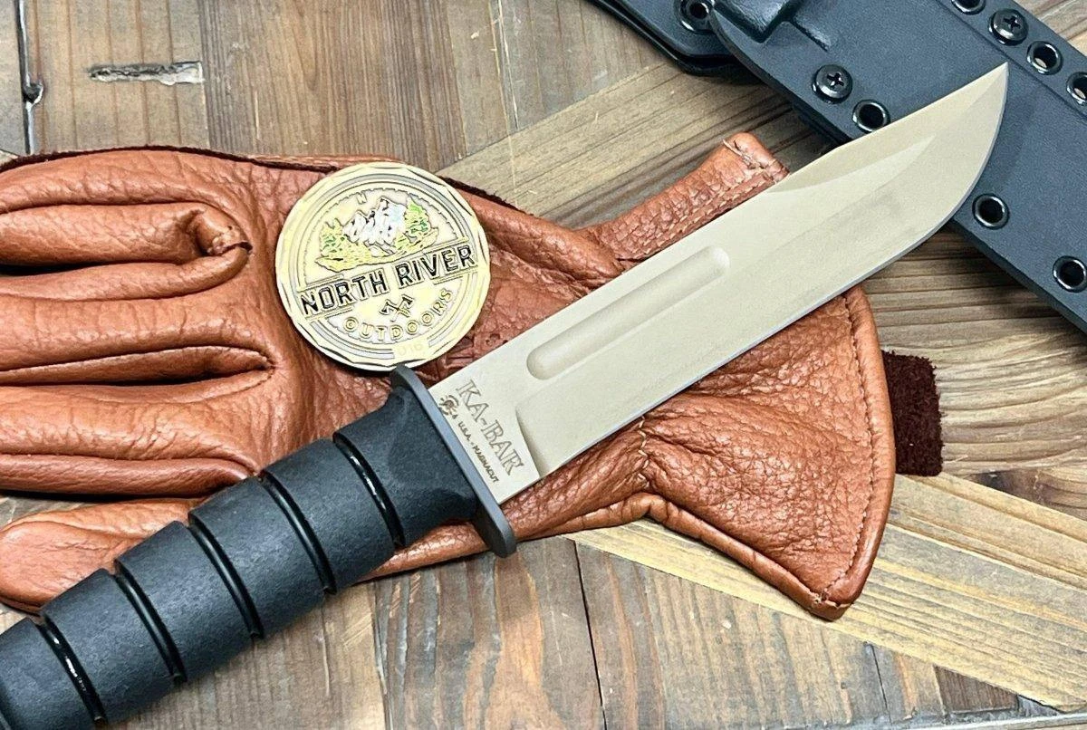 Spartan KA-BAR MagnaCut FDE Blade W/ Black Kydex Sheath (USA) 1 Spartan KA-BAR MagnaCut FDE Blade W/ Black Kydex Sheath (USA)