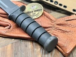 USMC KA-BAR Knife Spartan MagnaCut Black Blade W/ Tan Kydex Sheath (USA) -Helle Shop spartan blades usmc ka bar knife spartan magnacut black blade w tan kydex sheath usa 39393756905684