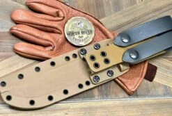 USMC KA-BAR Knife Spartan MagnaCut Black Blade W/ Tan Kydex Sheath (USA) -Helle Shop spartan blades usmc ka bar knife spartan magnacut black blade w tan kydex sheath usa 39393756971220