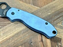 Custom Spyderco Para 3 Knife S45VN Black Blade, Titanium Handles Clip "Nautical Night" (USA) -Helle Shop spyderco custom spyderco para 3 knife s45vn black blade titanium handles clip nautical night usa 41989871206612
