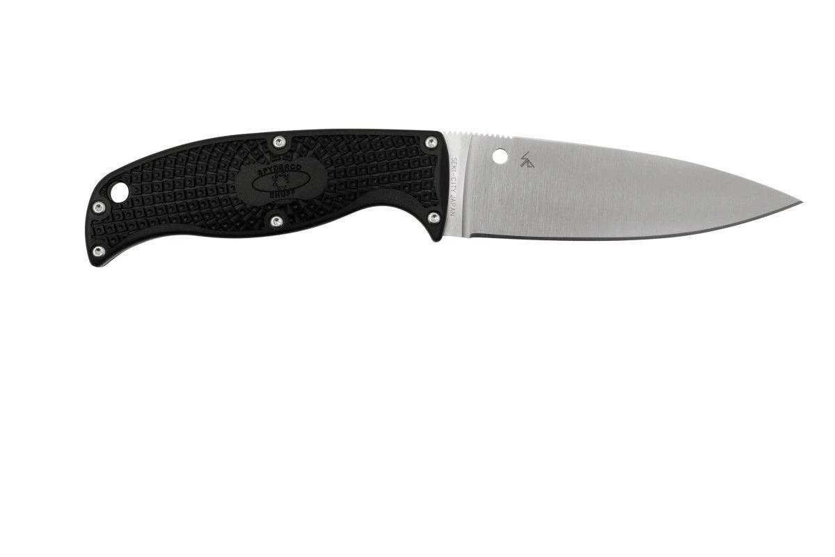Spyderco FB31PBK2 Enuff 2 Fixed Knife 3.93" VG10 Leaf Shaped Plain Edge Blade Black FRN 2 Spyderco FB31PBK2 Enuff 2 Fixed Knife 3.93" VG10 Leaf Shaped Plain Edge Blade Black FRN - Image 2