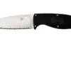 Spyderco FB31SBK2 Enuff 2 Fixed Knife 3.93" VG10 Leaf Shaped Serrated Blade Black FRN Handles