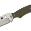 Spyderco Stok Bowie Fixed Blade Knife 2.95" Satin Plain Blade, OD Green G10