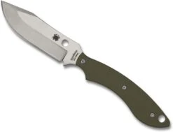 Spyderco Stok Bowie Fixed Blade Knife 2.95" Satin Plain Blade, OD Green G10 -Helle Shop spyderco spyderco stok bowie fixed blade knife 2 95 satin plain blade od green g10 39393770012884