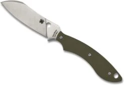 Spyderco Stok Drop Point Fixed Blade Knife 2.95" Satin Plain Blade OD G10 Boltaron Sheath