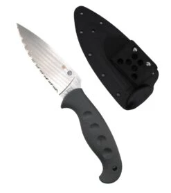 Spyderco Temperance Lightweight Sprint Run Fixed Blade 4.46" CPM-CruWear Satin Serrated Blade W/ Molded Grey FRN Handles -Helle Shop spyderco spyderco temperance lightweight sprint run fixed blade 4 46 cpm cruwear satin serrated blade w molded grey frn handles 41741813317844