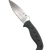 Spyderco Temperance Lightweight Sprint Run Fixed Blade 4.46" CPM-CruWear Satin Serrated Blade W/ Molded Grey FRN Handles