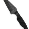 Stroup Knives Mini EDC Fixed Blade Knife 3.125" 1095 Hand Carved Pike Blade Milled Black G10 Handles Kydex Sheath