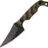 Stroup Knives Mini2 EDC Fixed Blade Knife 3.125" 1095 Hand Carved Pike Blade Milled OD Green G10 Handles Kydex Sheath