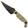 Stroup Knives Mini2 EDC Fixed Blade Knife 3.125" 1095 Hand Carved Pike Blade Milled Tan G10 Handles Kydex Sheath