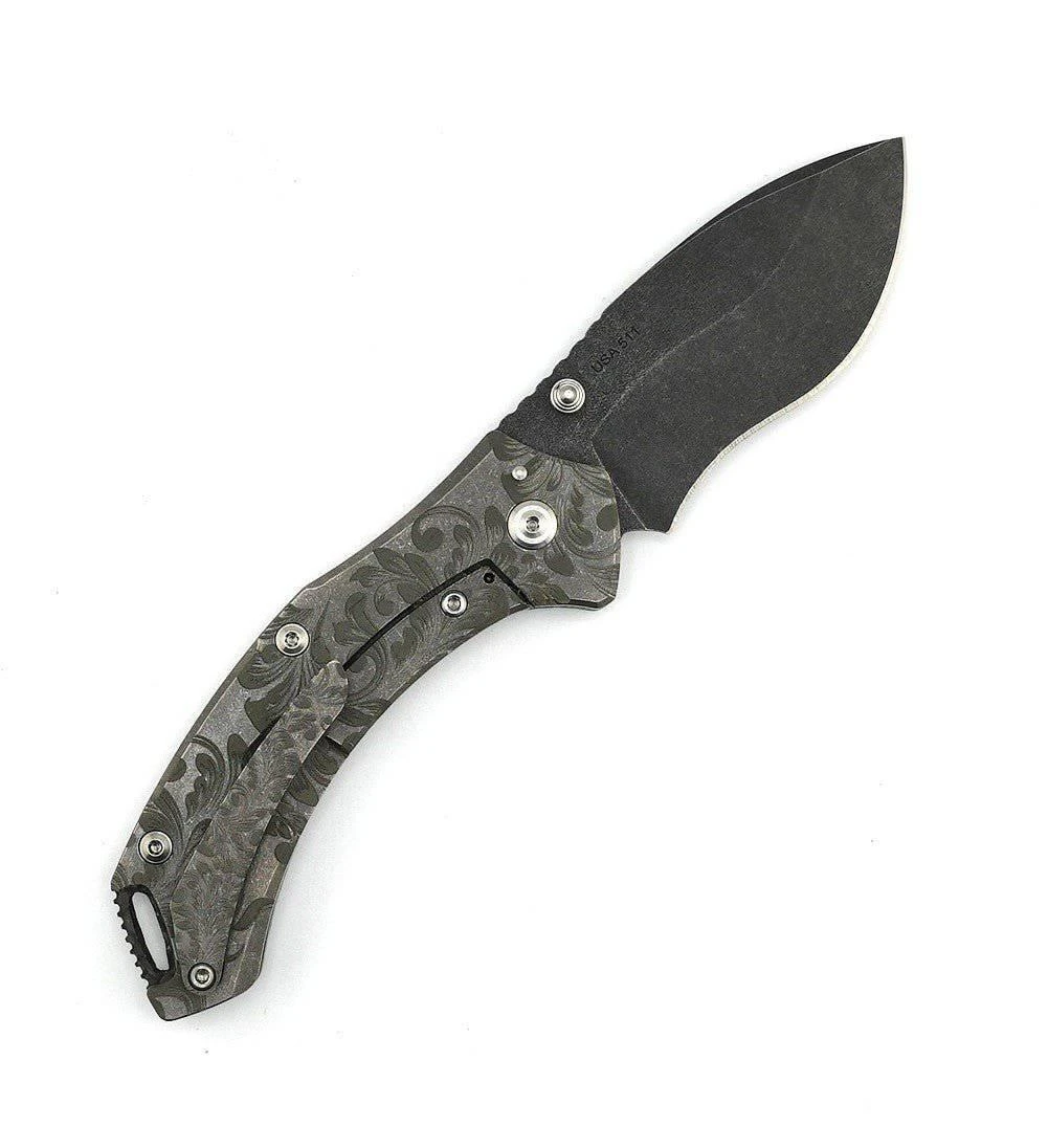 Custom Engraved Toor Knives XT1 Bravo Carbon Fiber Folding Knife CPM S35VN (USA) 2 Custom Engraved Toor Knives XT1 Bravo Carbon Fiber Folding Knife CPM S35VN (USA) - Image 2