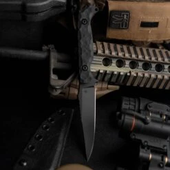 Toor Darter Fixed Blade Knife 4.25" CPM-S35VN Black Etched Double Edge Sawback Shadow Black G10 Handles (USA) -Helle Shop toor knives toor darter fixed blade knife 4 25 cpm s35vn black etched double edge sawback shadow black g10 handles usa 39408846536916