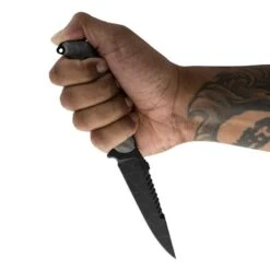 Toor Darter Fixed Blade Knife 4.25" CPM-S35VN Black Etched Double Edge Sawback Vapor Grey G10 (USA) -Helle Shop toor knives toor darter fixed blade knife 4 25 cpm s35vn black etched double edge sawback vapor grey g10 usa 39393781678292