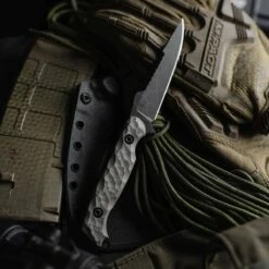 Toor Darter Fixed Blade Knife 4.25" CPM-S35VN Black Etched Double Edge Sawback Vapor Grey G10 (USA) -Helle Shop toor knives toor darter fixed blade knife 4 25 cpm s35vn black etched double edge sawback vapor grey g10 usa 39393781711060