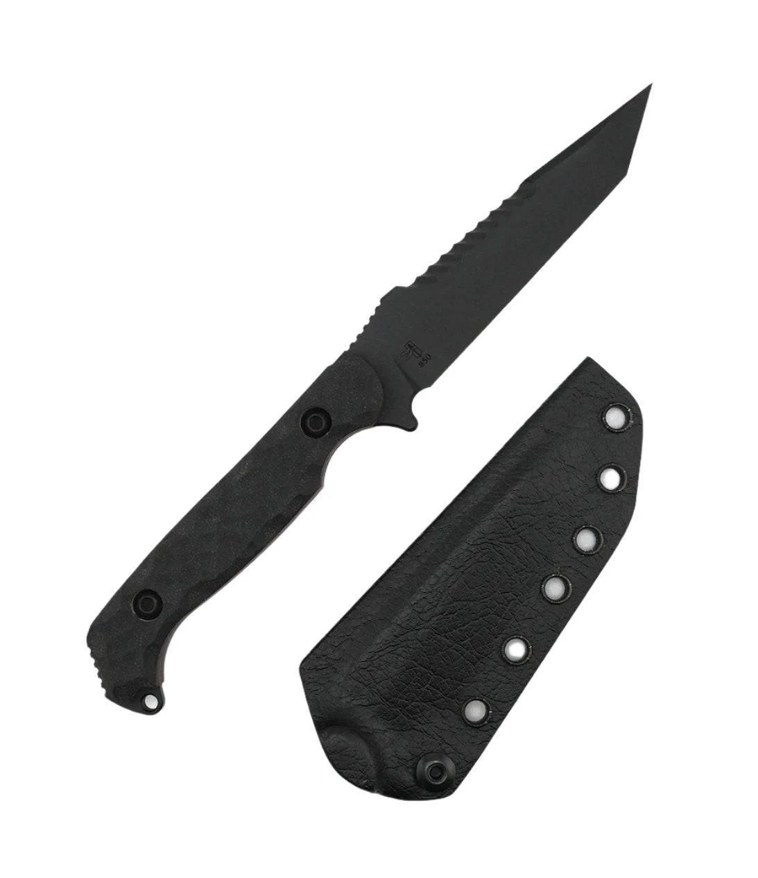 Toor Darter T Fixed Blade Knife 4.25" M4 Sawback Shadow Black G10 Handles W/ Red Inlays (USA) 3 Toor Darter T Fixed Blade Knife 4.25" M4 Sawback Shadow Black G10 Handles W/ Red Inlays (USA) - Image 3
