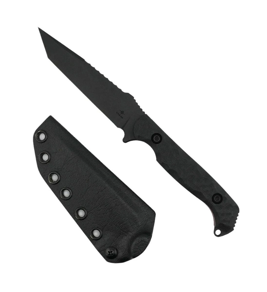 Toor Darter T Fixed Blade Knife 4.25" M4 Sawback Shadow Black G10 Handles W/ Red Inlays (USA) 1 Toor Darter T Fixed Blade Knife 4.25" M4 Sawback Shadow Black G10 Handles W/ Red Inlays (USA)