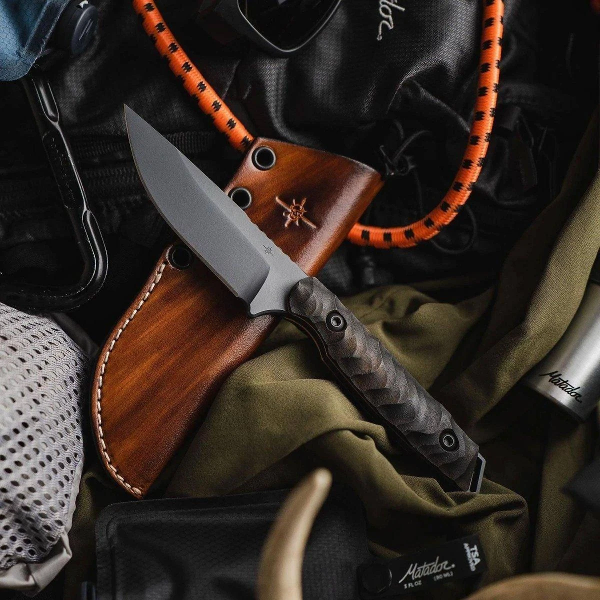 Toor Field 3.0 Fixed Blade Knife 3.625" CPM-154 Battleship Gray Drop Point Ebony Wood (USA) 4 Toor Field 3.0 Fixed Blade Knife 3.625" CPM-154 Battleship Gray Drop Point Ebony Wood (USA) - Image 4