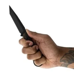 Toor Serpent Outlaw Fixed Blade Knife 3.75" CPM-3V Black Oxide Tanto Ebony Wood Handles With Pinky Ring (USA) -Helle Shop toor knives toor serpent outlaw fixed blade knife 3 75 cpm 3v black oxide tanto ebony wood handles with pinky ring usa 39393788199124