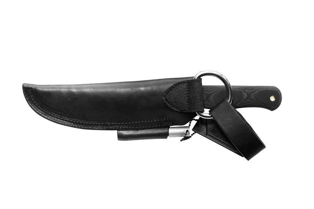 TOPS Knives D Fly 4.5 Fixed 4.5" 1095 Carbon Blade Black Micarta Handles Leather Sheath 9 TOPS Knives D Fly 4.5 Fixed 4.5" 1095 Carbon Blade Black Micarta Handles Leather Sheath - Image 9