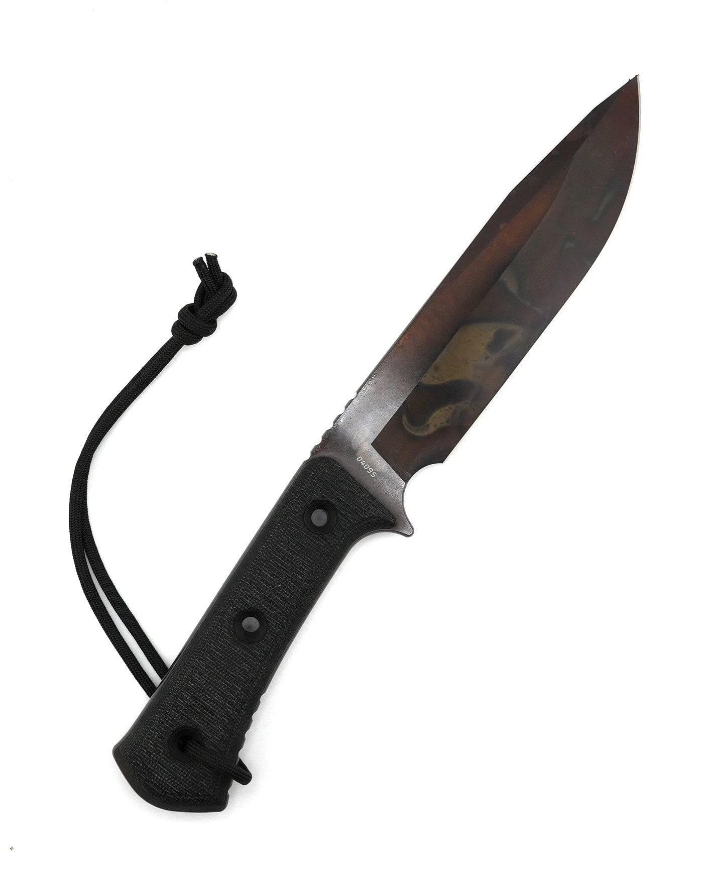 TRC Apocalypse Elmax Black Canvas Micarta Fixed Blade Apocalyptic Finish Kydex 2 TRC Apocalypse Elmax Black Canvas Micarta Fixed Blade Apocalyptic Finish Kydex - Image 2