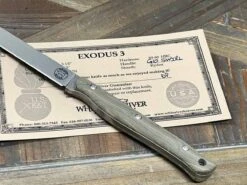 Custom White River Exodus 3 Fixed Blade Knife 3.88" S35VN O.D. / Tan G10 Swirl Handles (USA) -Helle Shop white river knives custom white river exodus 3 fixed blade knife 3 88 s35vn o d tan g10 swirl handles usa 41989874581716