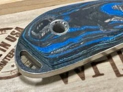 White River Custom M1 Carbon Fiber Blue G10 Hybrid Burl S35VN (USA) -Helle Shop white river knives white river custom m1 carbon fiber blue g10 hybrid burl s35vn usa 39393823555796